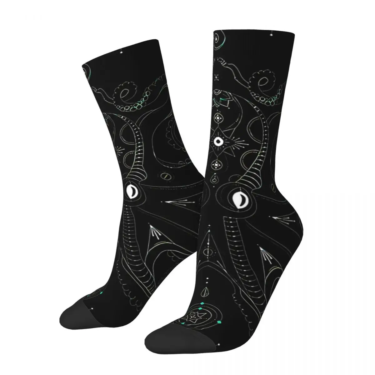 Calzino Per Uomo The Mastermind Mystic Octopus In Aqua Hip Hop Octopus Tentacles Modello Traspirante Stampato Crew Sock Regalo Senza Cuciture