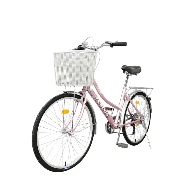 24 "26 Pollici Uomo E Donna Telaio In Lega Di Alluminio City Bike Con Cestino Bicicletta Tandem Economica