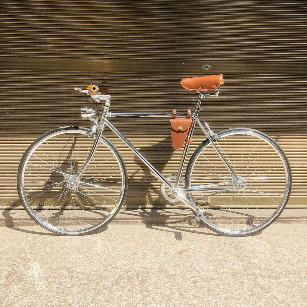 Bicicletta Vintage A Velocità Singola Con Telaio In Acciaio 700C Wheelset Flip-Flop Hub Retro Light Bell
