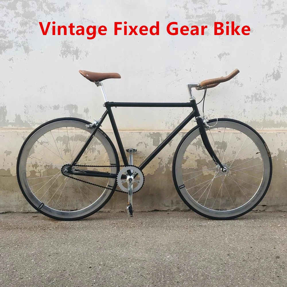 Vintage Single Speed Bike Telaio In Acciaio 700C Ruota Flip-Flop Hub Bicicletta Collo D'Oca Stelo Fixie Daily Pendolarismo Ciclismo