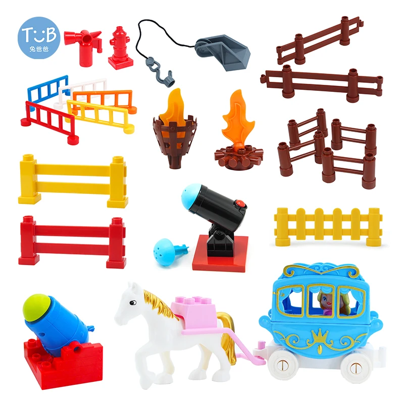 Grandi Blocchi Di Costruzione Princess Horse Car Cannon Fence Assemblare Giocattoli Per Bambini Compatibili Con Mattoni Mattoni Regali Per Bambini