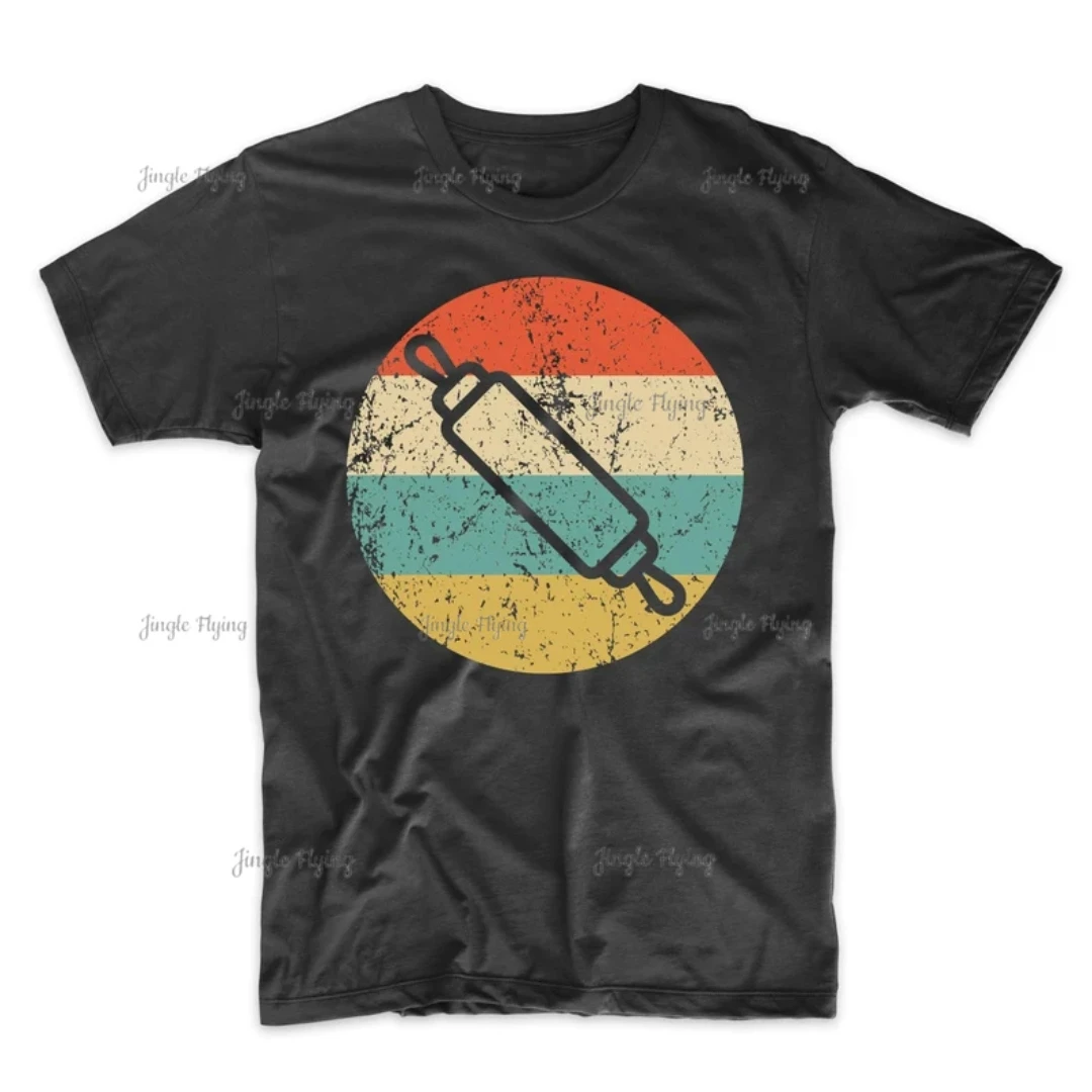 Maglietta Da Forno Retro Rolling Pin Icon T-Shirt Cookier 100% Cotone T-Shirt Da Uomo