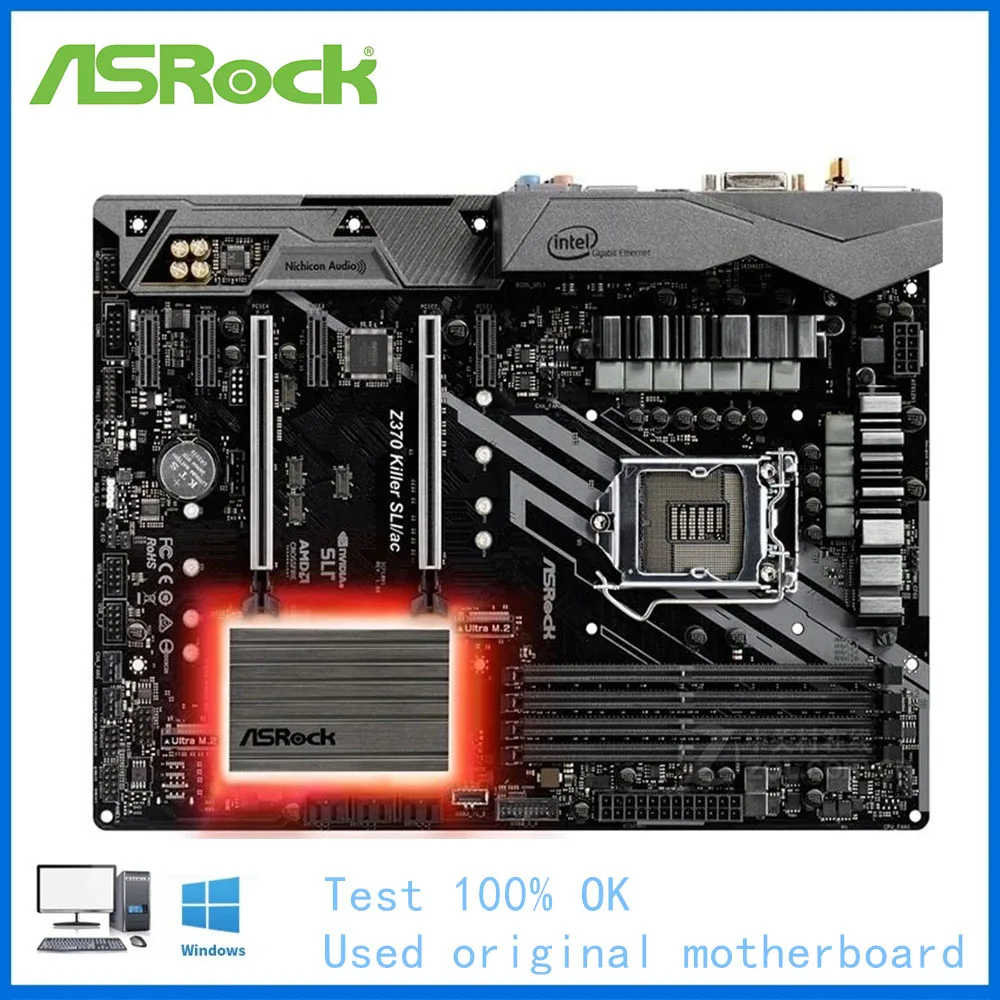 Utilizzato Per La Scheda Madre Del Computer Sli Killer Sli/Ac Killer Asrock Z370 Scheda Madre Desktop Lga 1151 Ddr4 Z370