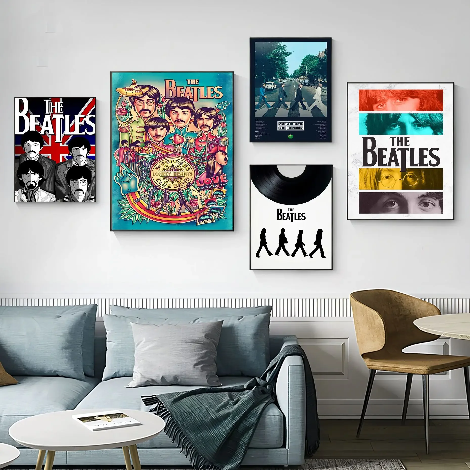T-The-B-Beatles Rock Band Poster Vintage Sticky Retro Kraft Paper Sticker Diy Room Bar Cafe Stickers Pittura Murale