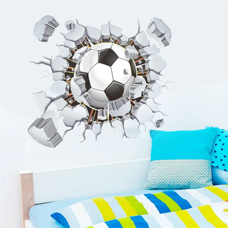 Adesivi Murali Calcio Calcio 3D Per Camerette Adesivi Murali Camera Da Letto Per Bambini Regalo Decorazione Camera Ragazzi