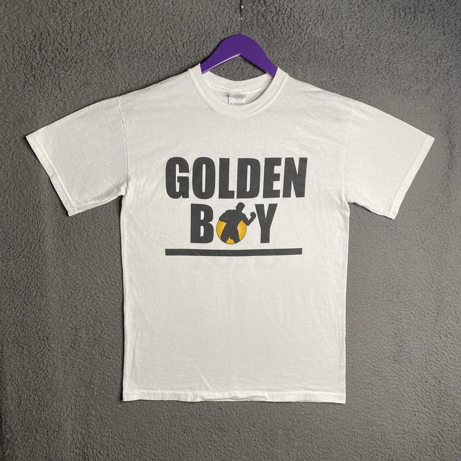 T-Shirt Da Boxe Vintage Y2K Golden Boy Promozioni Firmata Da San Valentino A Maniche Lunghe