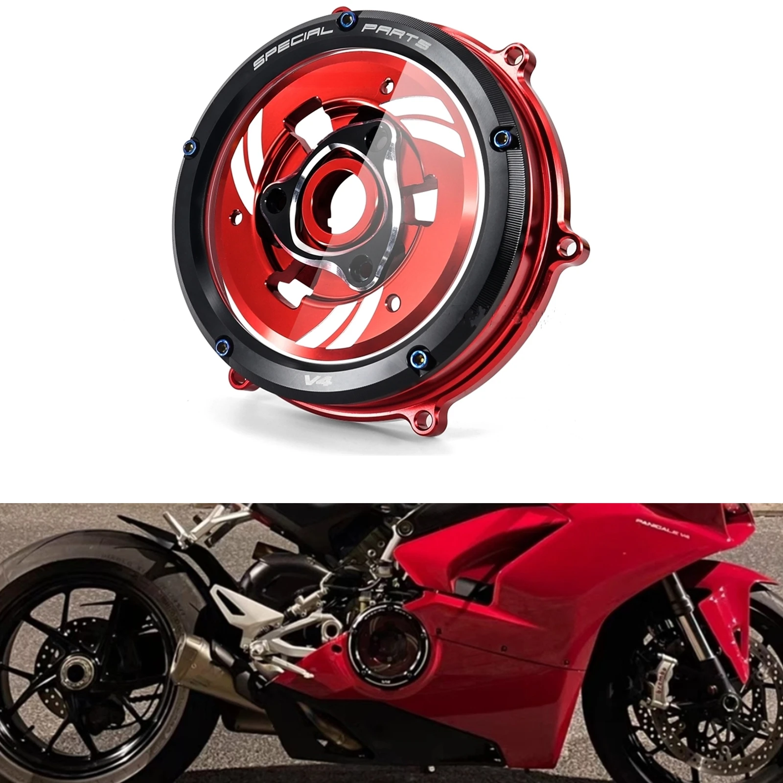 Per Ducati 959 1199 1299 V2 V4 V4S Panigale V4 S V4 Streetfighter V4 S V4 Speciale Racing Clear Clutch Cover Spring Fermo
