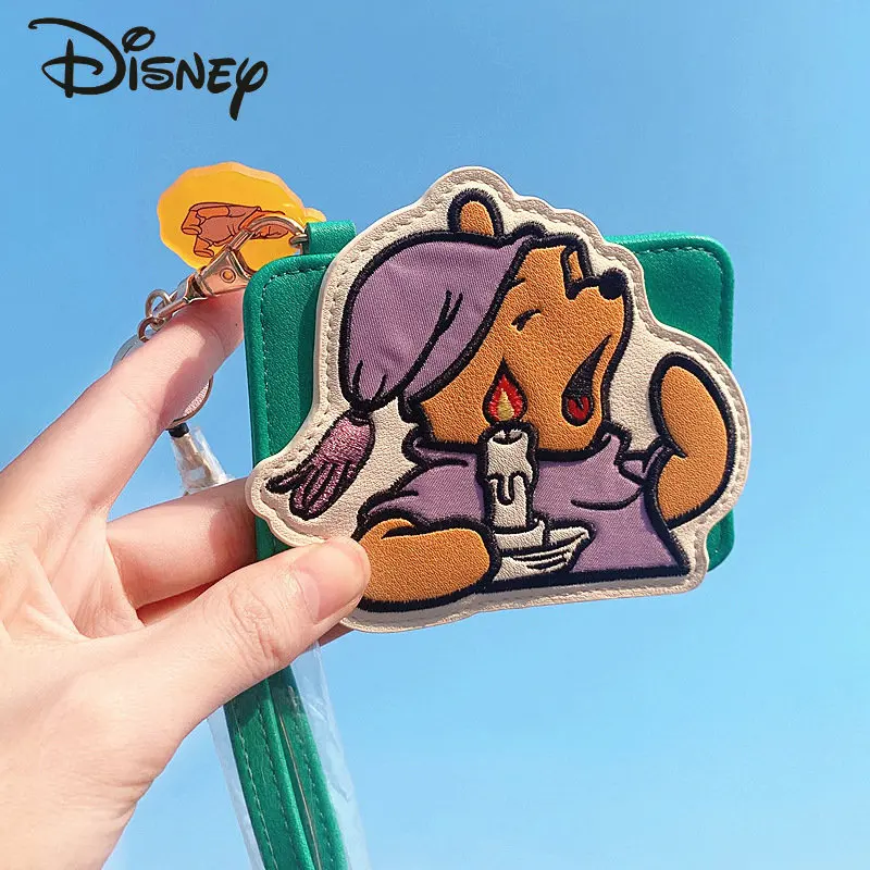Disney Bear Pooh Punner New Card Bag Luxury Brand Fashion Women'S Card Pinch Cartoon Cute Ricamo 3D Children'S Card Bag
