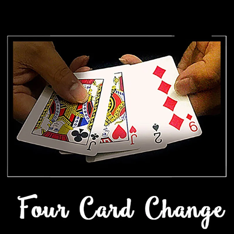 Cambio Di Quattro Carte Di J. C Magic Magic Tricks Cambio Di Carte Da Gioco Istantaneo Mago Close Up Street Illusion Gimmick Mentalism Magic