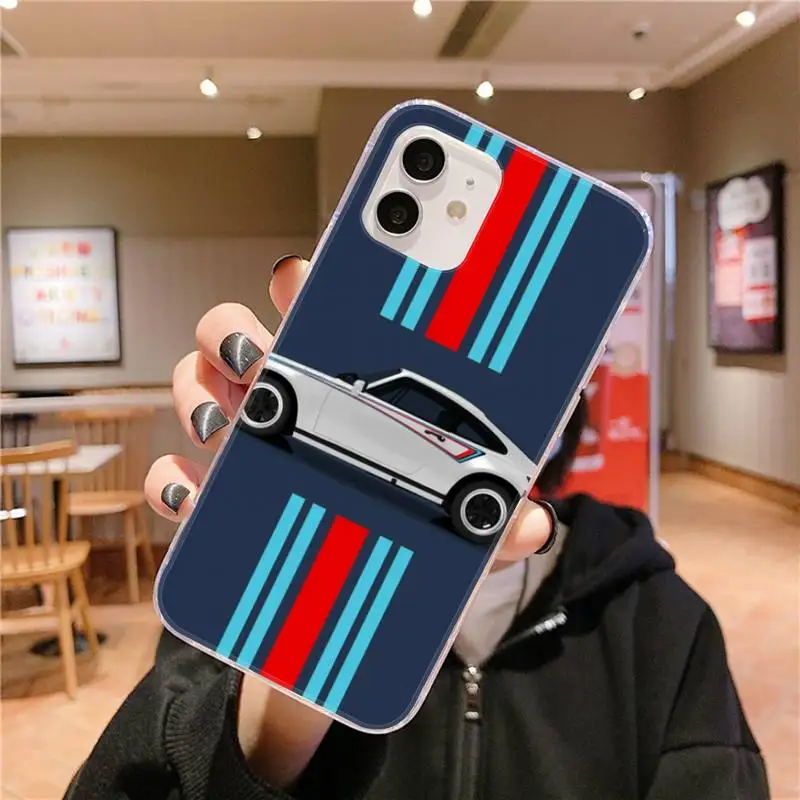 Custodia Per Telefono A Strisce Orizzontali Martini Racing Trasparente Per Iphone 13 12 Pro Mini Xs Max 6 8 7 Plus X Xr Cover Per Telefono Iphone 11