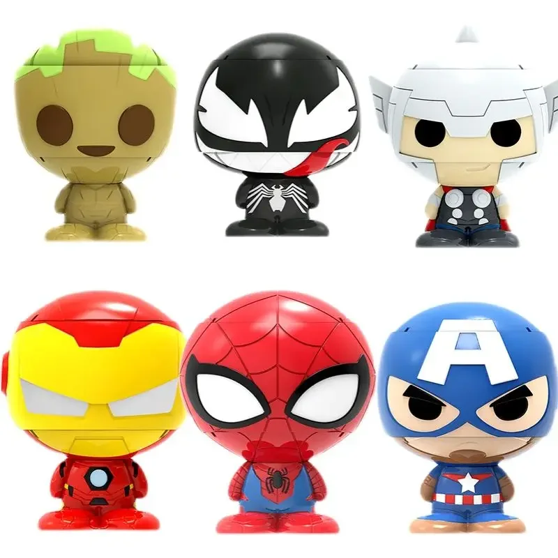 Marvel Anime Figure Iron Man Captain America Spider Man Distruzione Poison One Click Deformation Toy Regalo Di Natale Per Bambini