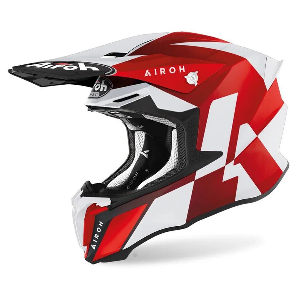 Casco Airoh Twist 2.0 Lift Rosso Bianco Opaco