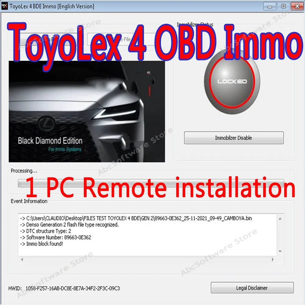 Toyolex 4 Strumento Diagnostico Un Pc Installa Pk Toyolex3 Per Denso Lexus Maschera-Imento Ad-Blue Car D Tc Strumento Software Ad-Blue