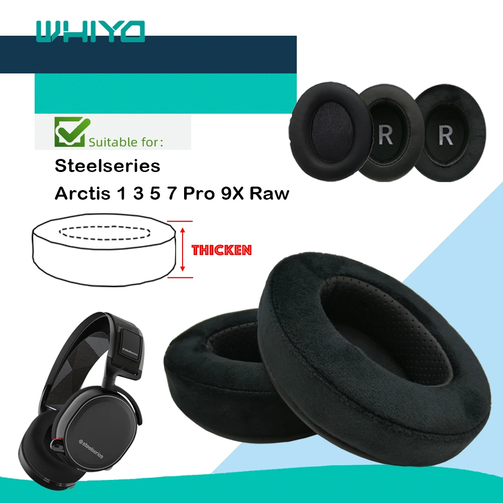 Cuscinetti Auricolari Di Ricambio Whiyo Per Steelseries Arctis 1 3 5 7 Pro 9X Cuffie Grezze Cuscino Cuffie In Velluto Cuffie Auricolari