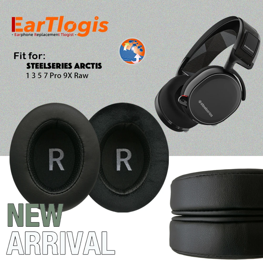 Eartlogis Cuscinetti Auricolari Di Ricambio Per Steelseries Arctis 1 3 5 7 Pro 9X Cuffie Grezze Addensare Cuscini In Memory Foam Cuffie Ovali