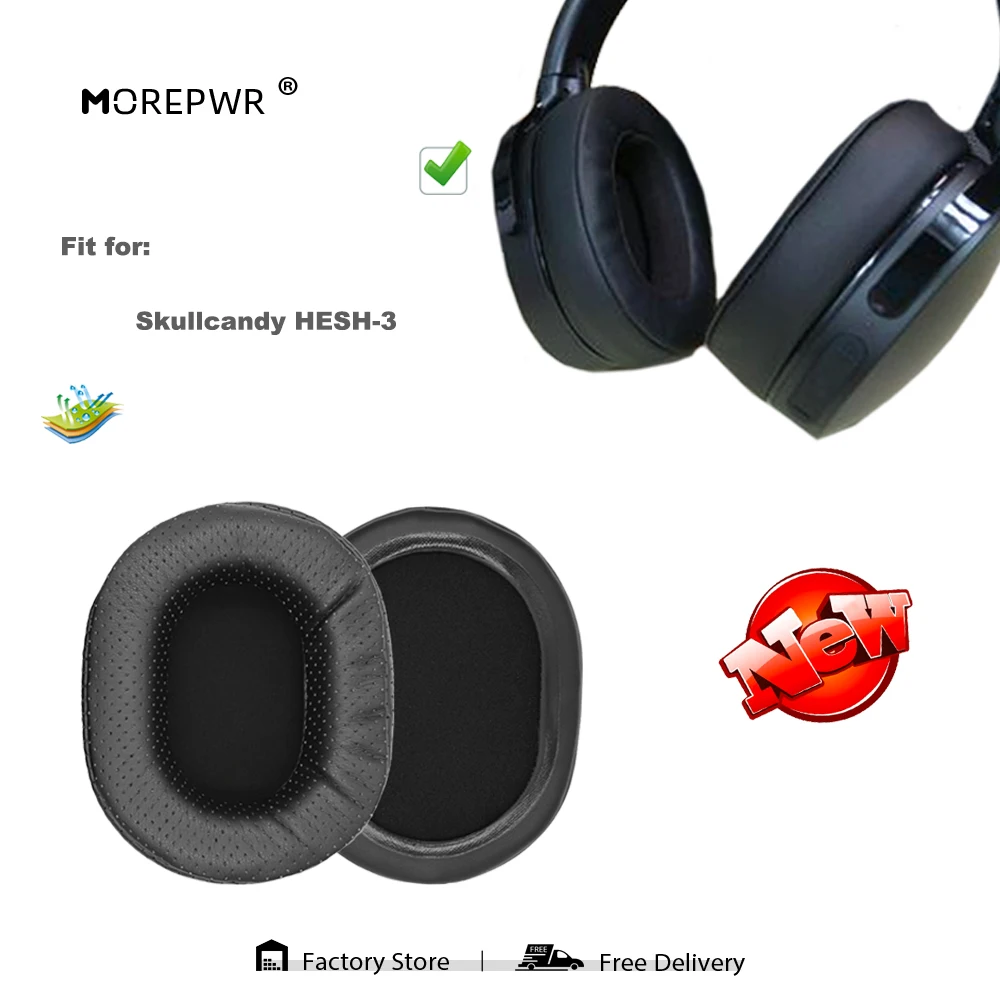 Cuscinetti Auricolari Di Ricambio Morepwr Per Skullcandy Parti Di Cuffie Hesh-3 Cuscino In Pelle Paraorecchie In Velluto