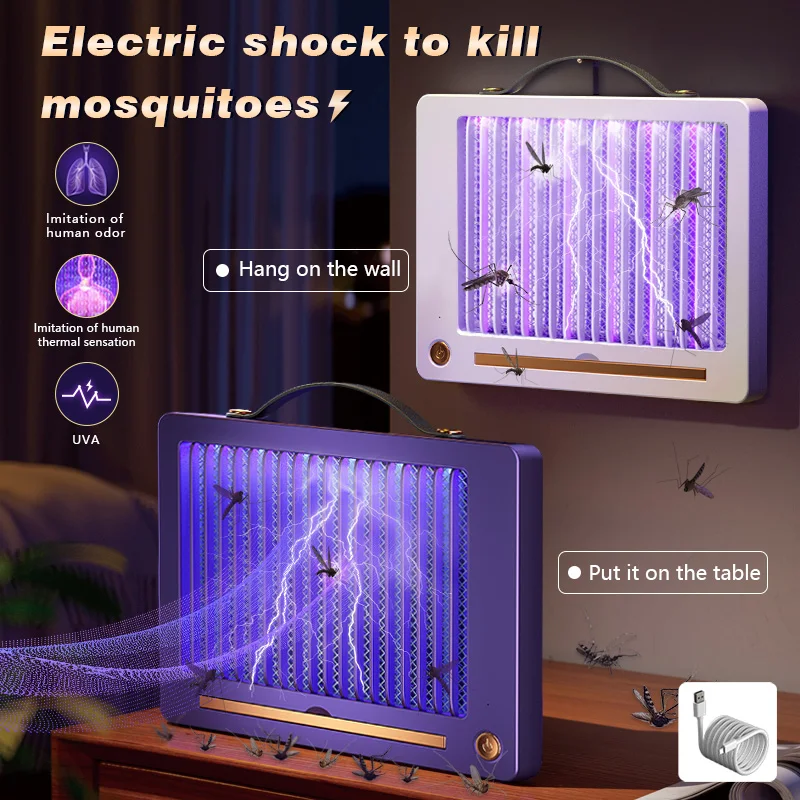 Shock Elettrico Lampada Antizanzare Montaggio A Parete Trappola Uv Elettrica Portatile Fly Bug Bug Zapper Lampada Repellente Ricaricabile Usb Home