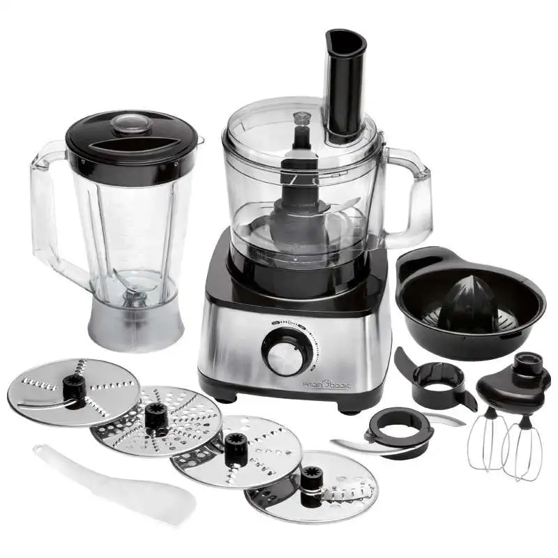 Proficook Km 1063 Robot Da Cucina, Multifunzionale 11 In 1, Amasa, Bate, Corto, Ralla, Licua, Prime, Nero/Argento, 1200W