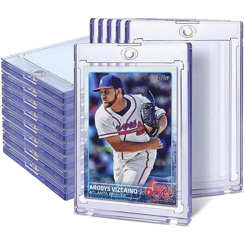 Custodia Porta Carte Magnetica Trasparente Ptcg Pokemon Card Cover Porta Carte Yugioh Display Regali Giocattoli Per Ragazzi