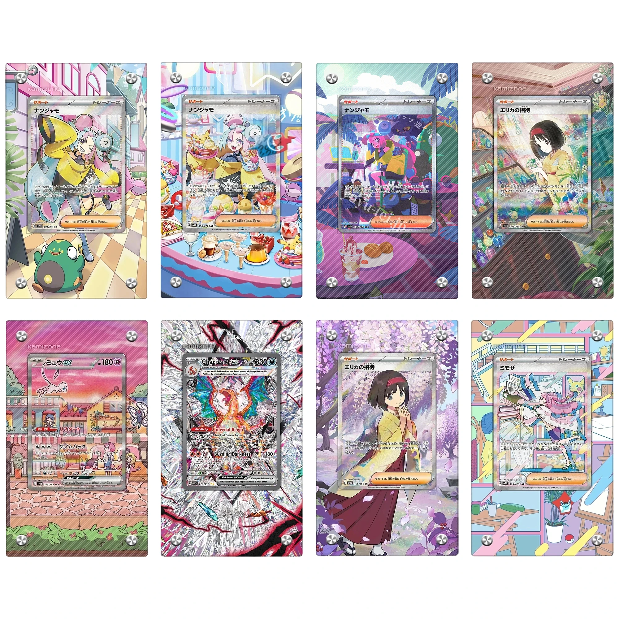 Ptcg Pokemon Espositore Charizard Mew Iono Lillie Marnie Ika Carta Acrilica Cornice Per Foto In Mattoni Giocattolo Regalo Non Includere Carte