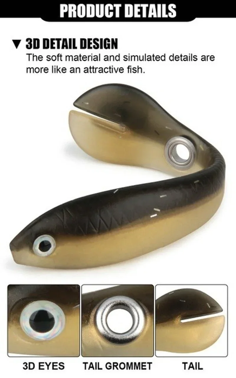 Biomimetic Naughty Loach Biomimetic Soft Bait 10 Cm6G Soft Bait Perch Pesce Nero Bocca Capovolta Esca Falsa