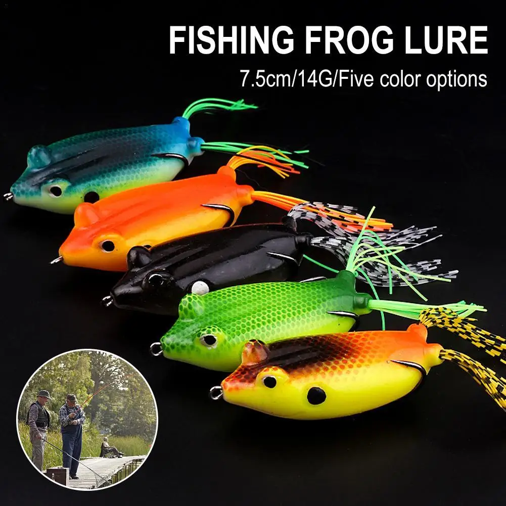 New Top Water Soft Lure Frog Lures Weights Topwater Lure Bait Black Fish Bass Fishing Tackle Lure Fishing Frog Lure