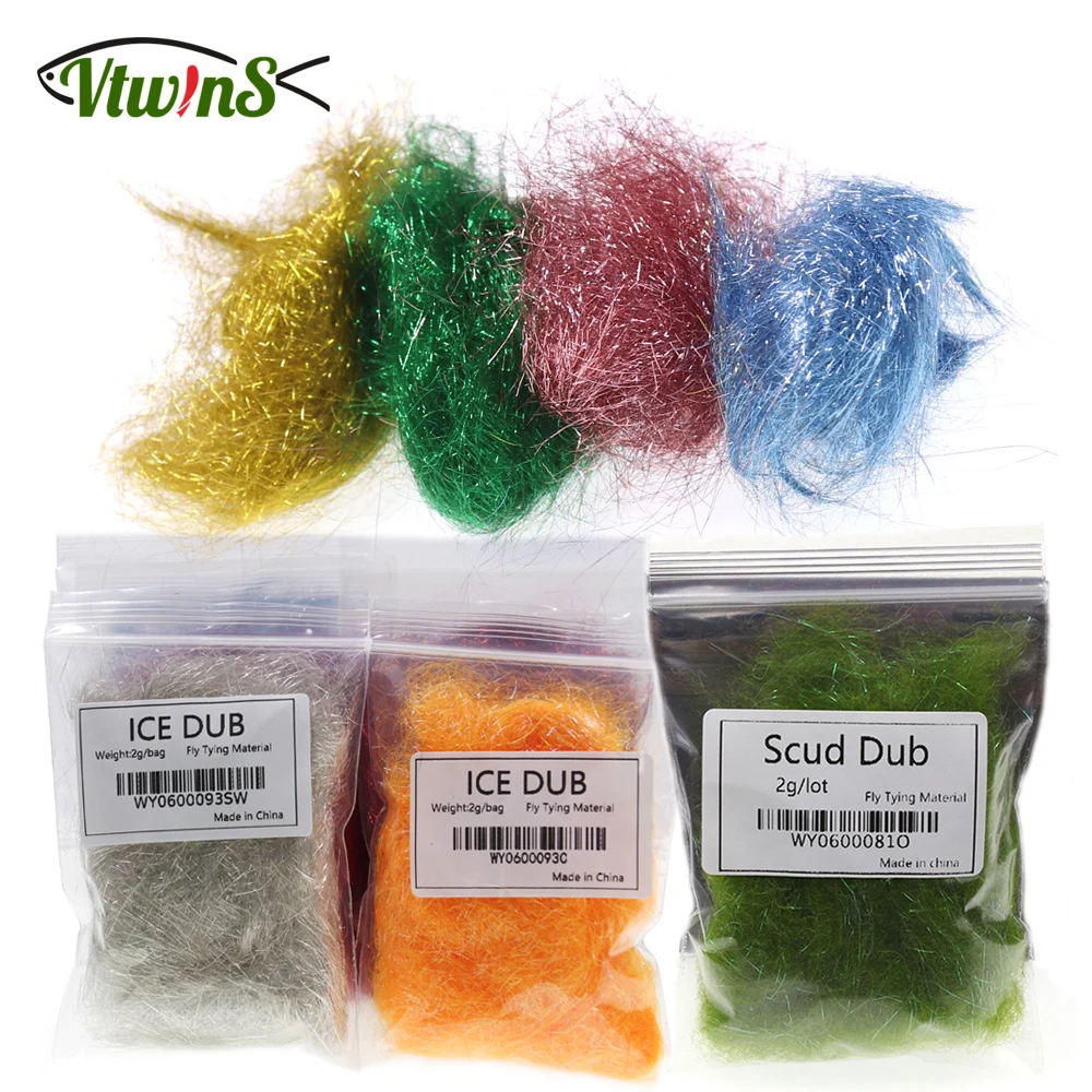 Vtwins Ultra Fine Harreline Ice Dub Scud Dub Materiale Olografico Per La Costruzione Di Mosche Per Ninfa Streamer Minnow Olive Black Orange Tackle