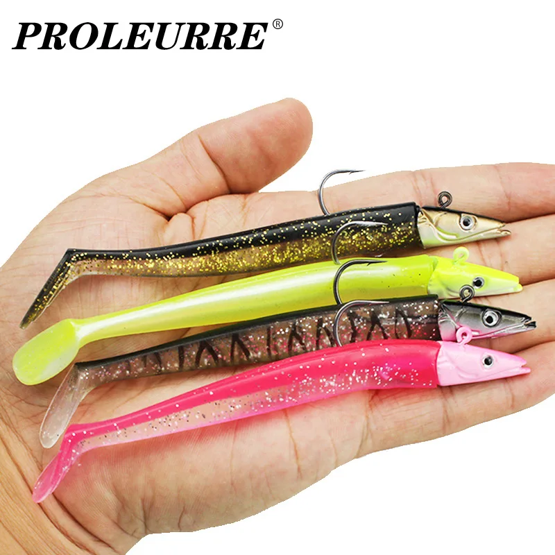 1 Pz Black Minnow Jig Head Fishing Lure 12Cm 16G Pike Bass Fishing Pesca Shad Soft Bait Boat Code Seabass Bait Per Zand Tackle