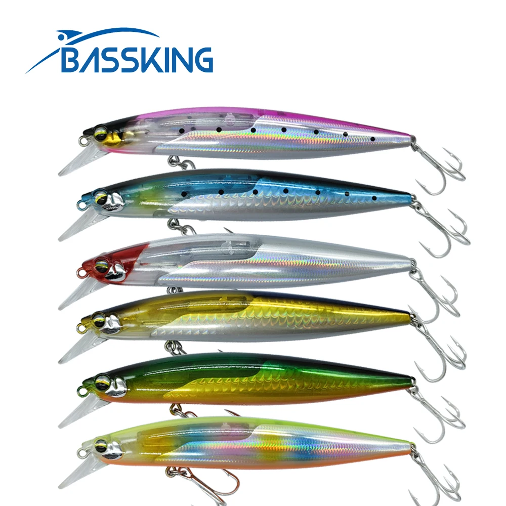 Bassking 120Mm 20G Bass Fishing Lure Sinking Minnow Saltwater Black Bass Pike Long Casting Hard Baits Peso Al Tungsteno