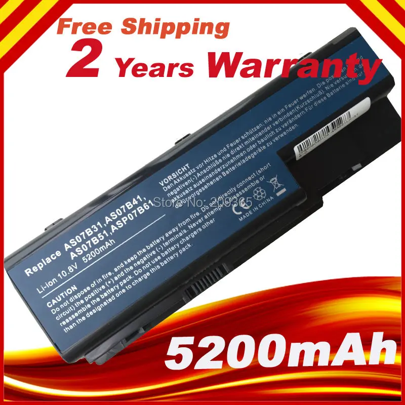 Batteria Del Computer Portatile Per Acer Aspire 5720 5730 5739 5910G 5920 5930G 5935 5942 6530 6920 6930 7220 As07B31 As07B41 As07B71