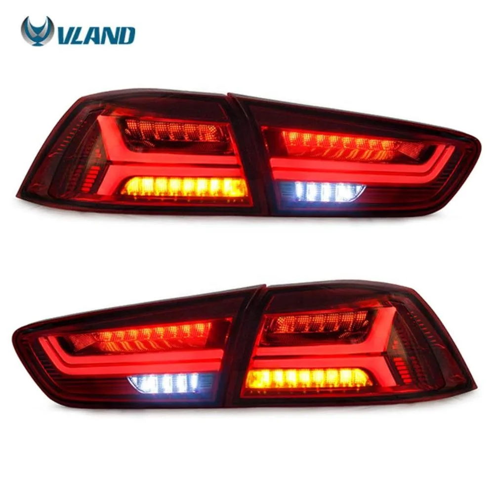 Vland Factory Manufacturing Lancer Evo/X 2008-2017 Fanali Posteriori A Led Tuning Lamp Red & Smoke Au-Di Style Gruppo Luci Posteriori