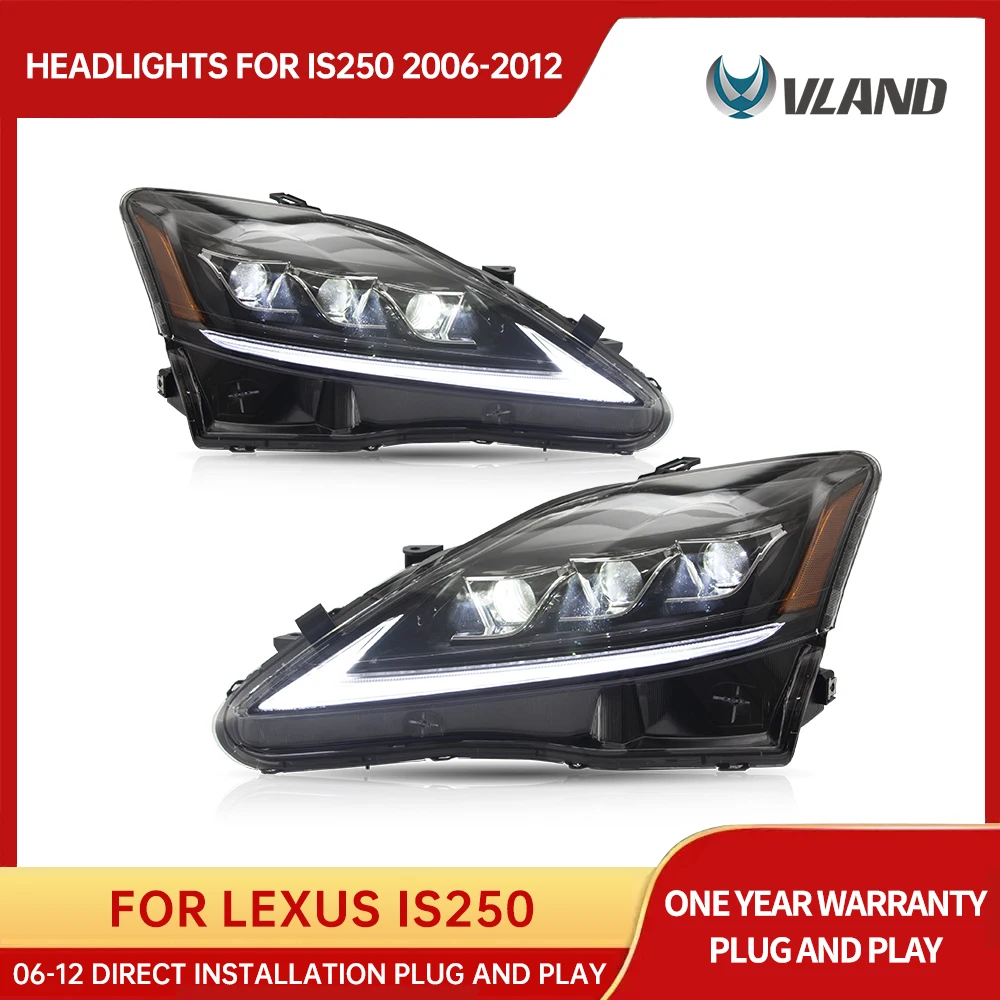 Gruppo Auto Faro Vland Per Faro Lexus Is250 Is350 Is300 2006-2012 Is220D/Is F Lampada Chiara Con Indicatore Di Direzione Mobile