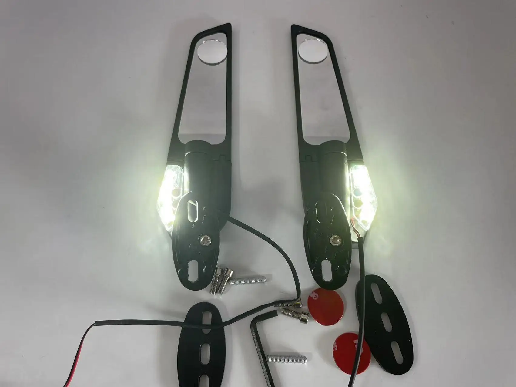 Modified Motorcycle 2Pcs Rearview Mirrors Wind Wing Adjustable Rotating Side Mirrors For Kawasaki Zx6R Zx636 Zx7R Zx9R Zx10R