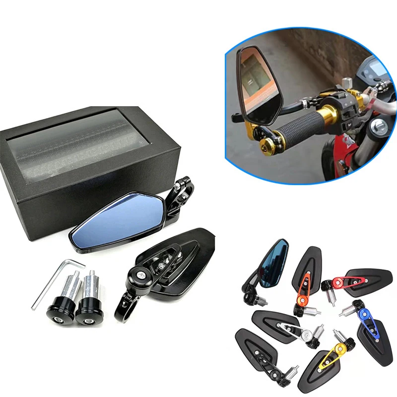 Universal 7/8'' 22Mm Handlebar Motorcycle Handlebar Rearview Mirror For Kawasaki Zzr600 Zx6R Zx636R Zx6Rr Zx9R Zx10R Z1000 Zx12R