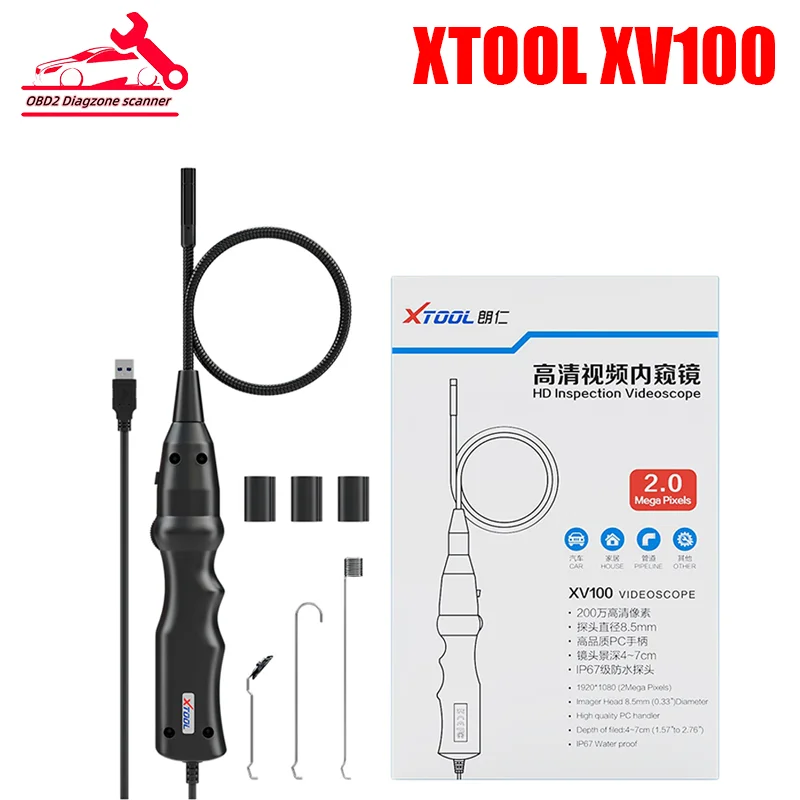 2023 Il Più Nuovo Videoscopio Flessibile Per Ispezione Serpente Xtool Xv100 Hd Si Collega Con Tablet Xtool Usb 3.0 1080P Ip67 Impermeabile 8 Led