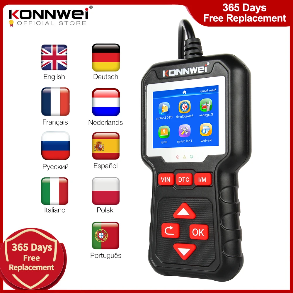 Konnwei Kw320 Obd2 Scanner Per Auto Obd Auto Tools Obd 2 Strumento Diagnostico Scanner Automobilistico Professionale Lettore Di Codici Per Auto Per Au