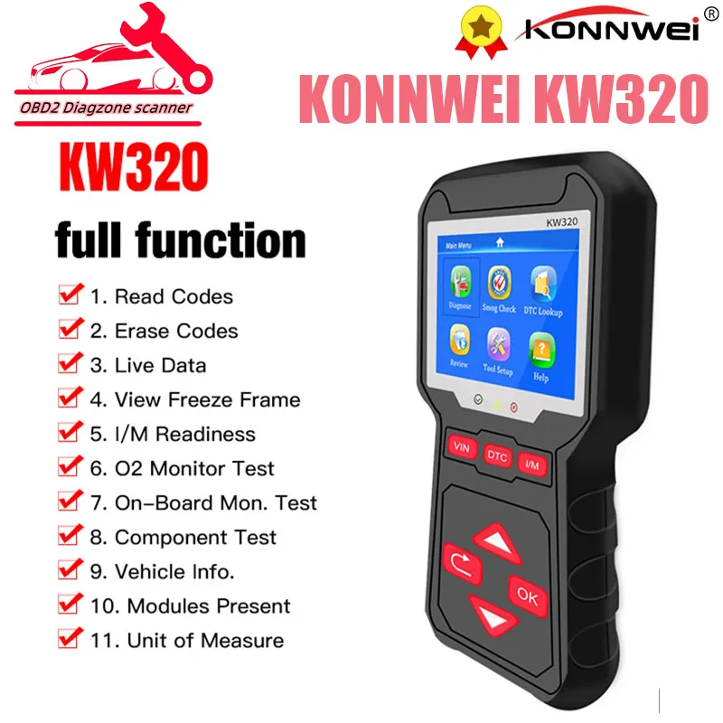 Konnwei Kw320 Obd2 Scanner Per Auto Obd Auto Tools Obd 2 Strumento Diagnostico Scanner Automobilistico Professionale Lettore Di Codici Per Auto Per Au