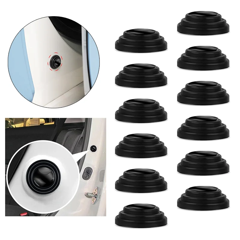 12Pcs Car Door Trunk Shock Absorbing Anti-Rumore Sticker Per Ford S Max Ranger Focus Fiesta Mondeo Kuga Mustang Escort Ka Ecospor