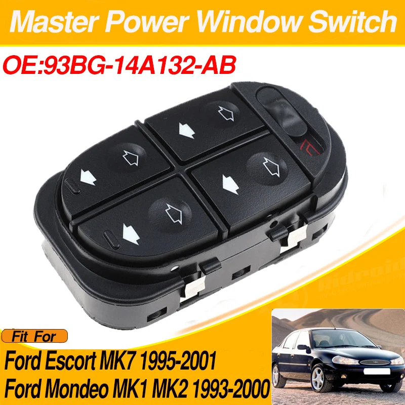 Pulsante Interruttore Alzacristallo Elettrico Principale Per Ford Escort Mk7 Ford Mondeo Mk1 Mk2 1993-2001