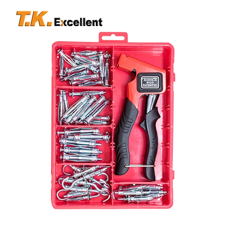 62Pcs Viti Di Ancoraggio A Parete Con Trasmissione Cava Strumento Di Impostazione In Metallo Per Impieghi Gravosi Parete Cava Mold Bolt Anchors Kit Pi