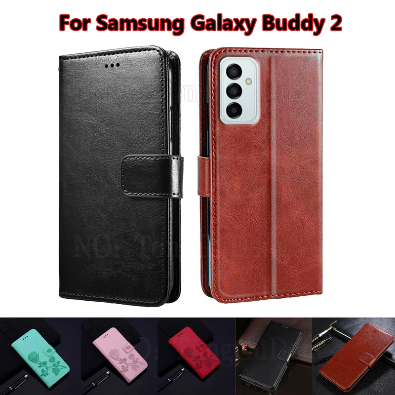 Custodia In Pelle Per Samsung Galaxy Buddy 2 Sm-M236L Coque Wallet Flip Phone Cover Per Carcasas Samsung Galaxy Buddy Sm-A226L Fundas