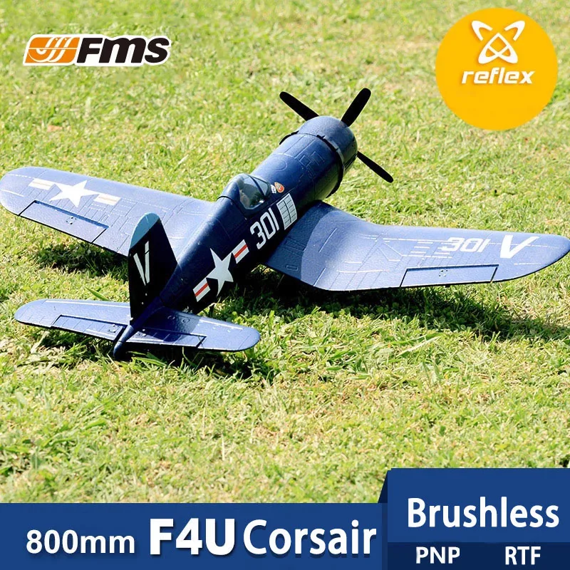 Fms 800Mm F4U Pirate Electric Remote Control Model Rc Aircraft World War Ii Aircraft Like Real Aircraft Model Fixed Wings