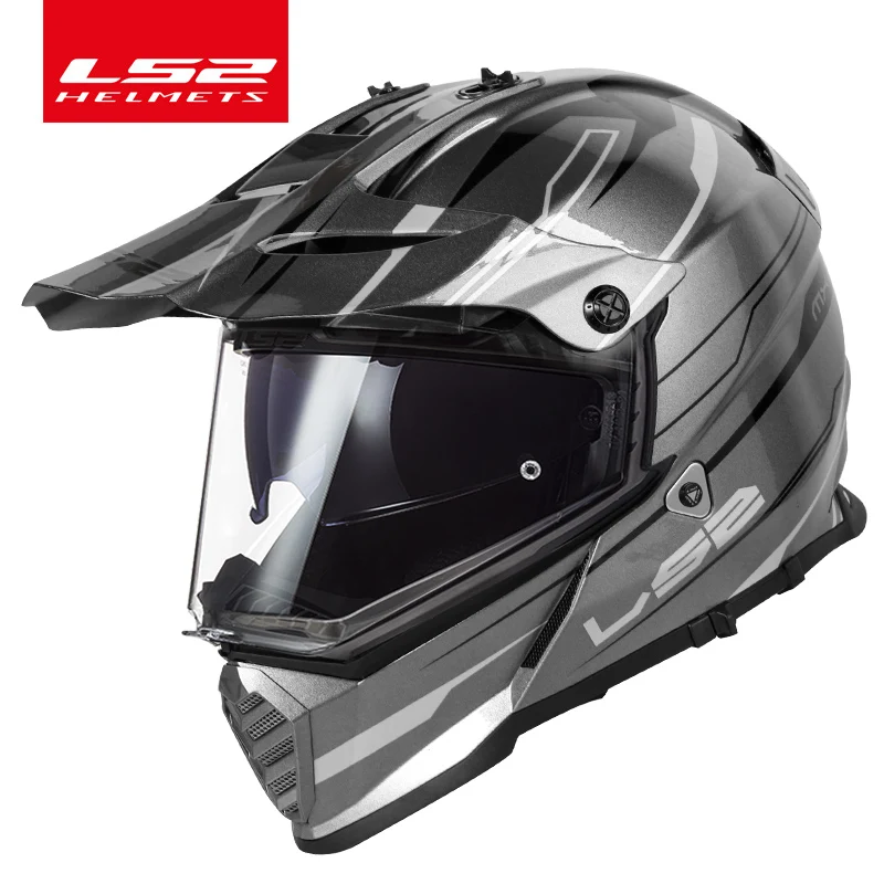 Ls2 Pioneer Evo Motocross Casco Doppia Lente Ls2 Mx436 Off-Road Del Motociclo Del Casco Capacete Casco Casque