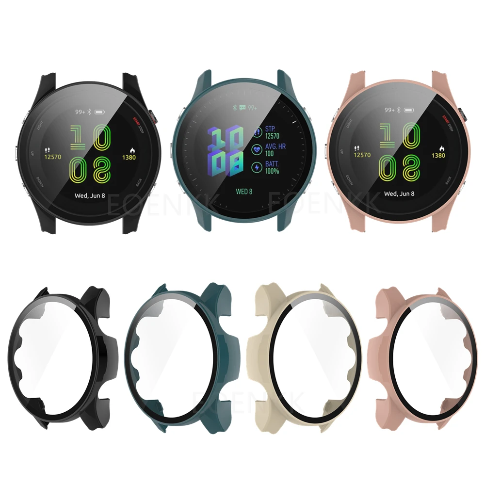 For Garmin Forerunner 255 255S 955 Watch Case Pc Screen Protector Cover With Tempered Glass Frame Shell For Forerunner 955 255S