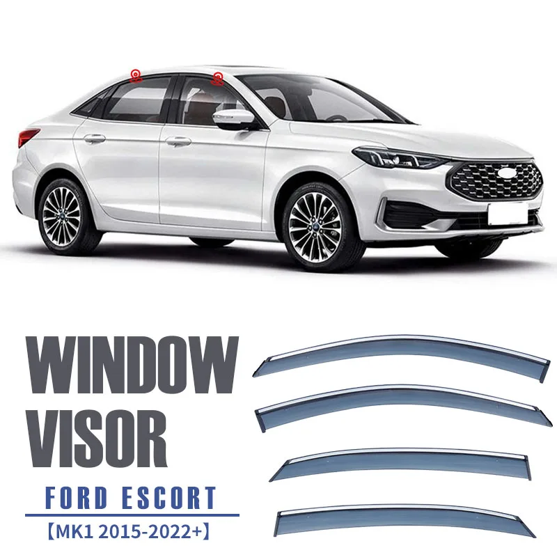 Per Ford Escort Mk1 2015-2023 Visiera Per Finestra In Plastica Vent Shades Protezione Per Deflettore Pioggia Solare 4 Pezzi/Se Per Ford Escort Mk1 201