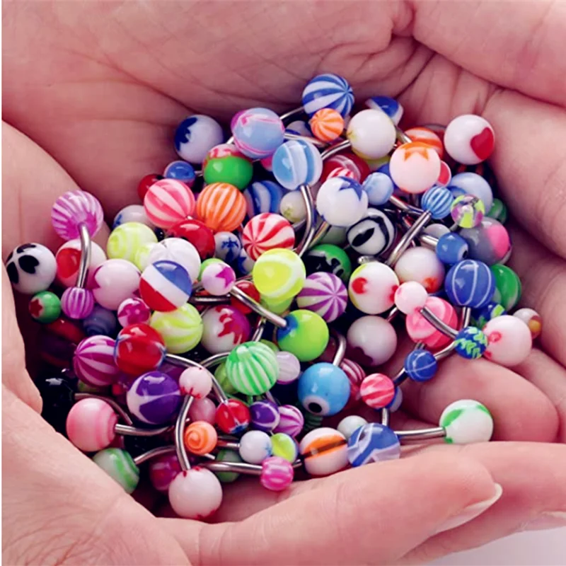 10/20/30/50 Pcs Acrilico Piercing All'Ombelico Bar Piercing Al Ventre Kit Piercing All'Ombelico Piercing All'Ingrosso Lotti Di Liquidazioni