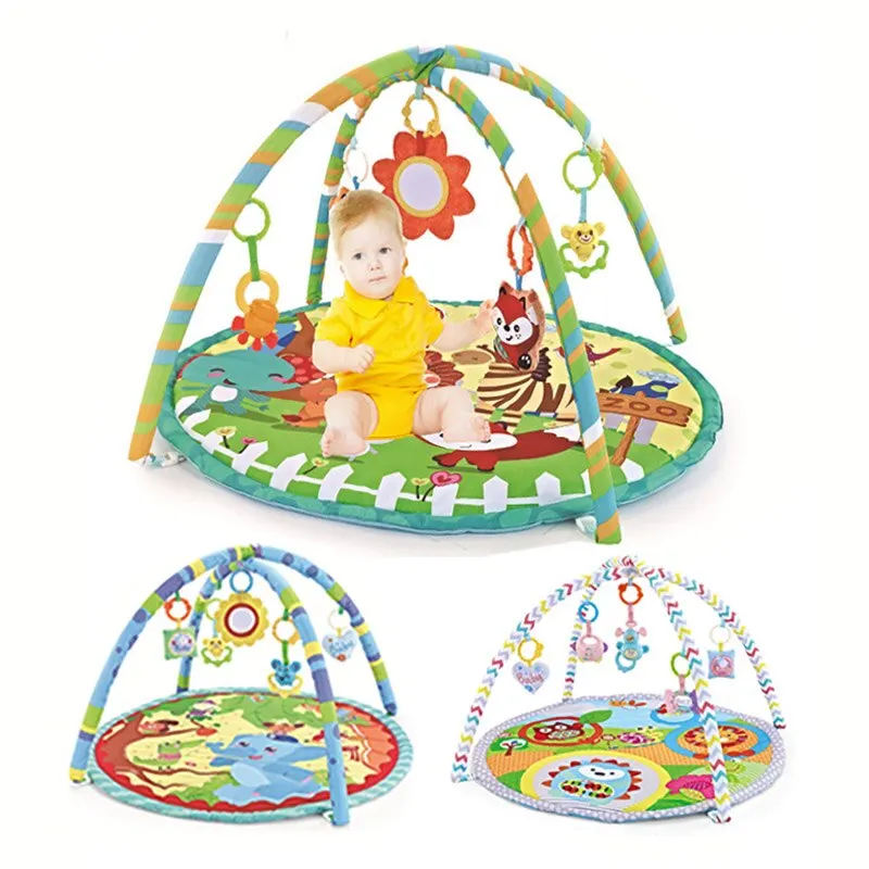 Baby Play Gym Play Mat Tummy Time Fitness Frame Activity Rack Con 5 Giocattoli Staccabili Neonato Sviluppo Di Abilità Sensoriali Tappeto Per Bambini