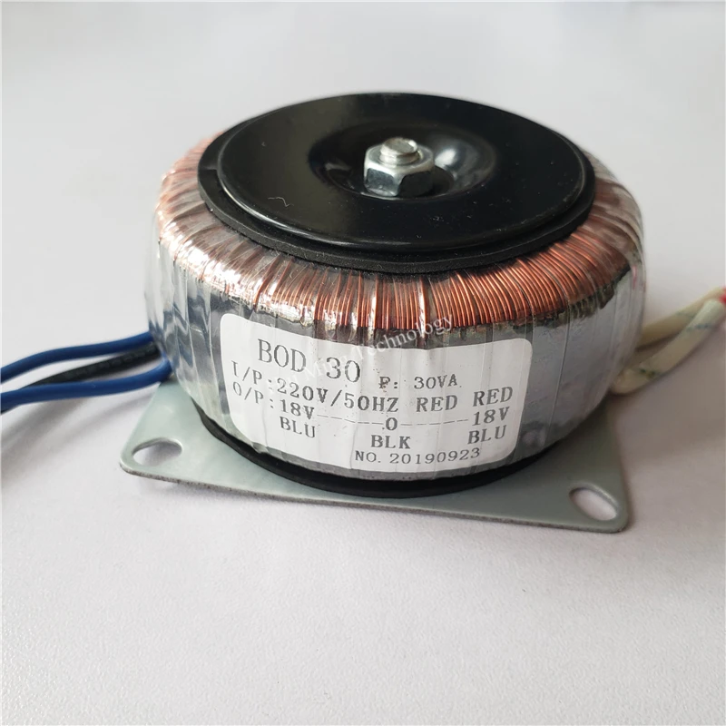 Dual 15V 18V 24V 12V-0-12V 15V-0-15V 220V Personalizzato Rame Toroidale Trasformatore Di Isolamento 30Va Di Potenza Del Tubo Di Alimentazione 220V A D