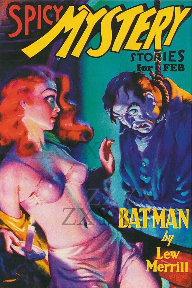 Storie Di Mistero Piccanti Batman Vintage Pulp Magazine Cover Retro Art Poster