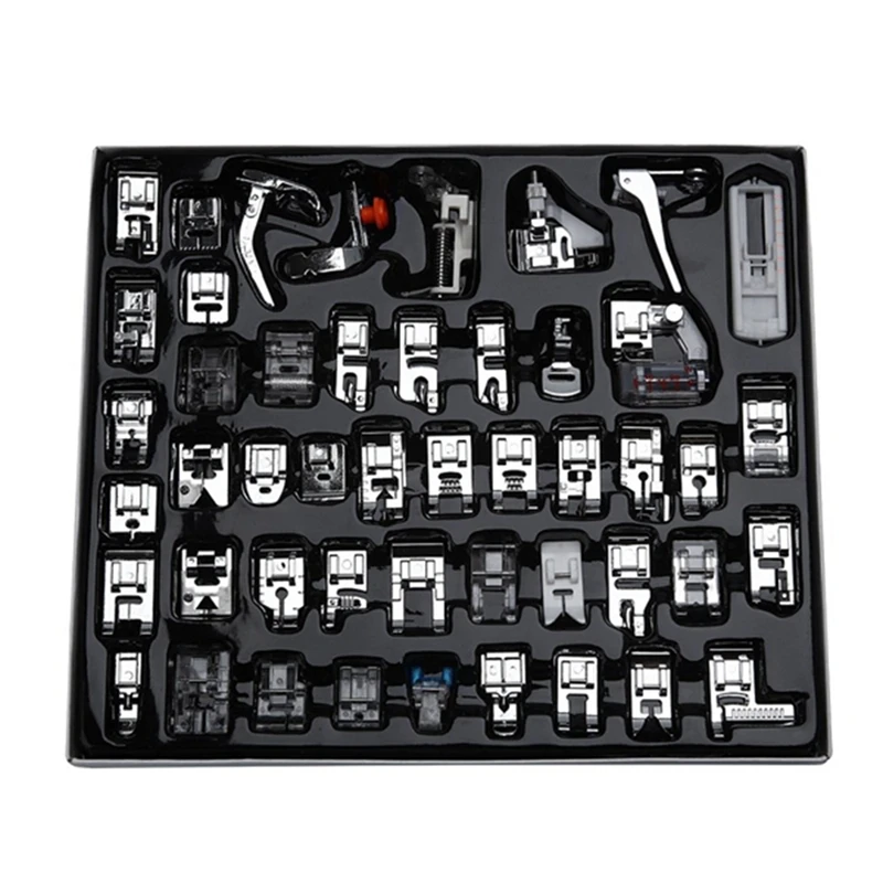 48 Pz/Set Pressa A Pedale Per Macchina Da Cucire Per Brother Singer Kit Intrecciare Punto Cieco Overlock Cerniera Righello Parti